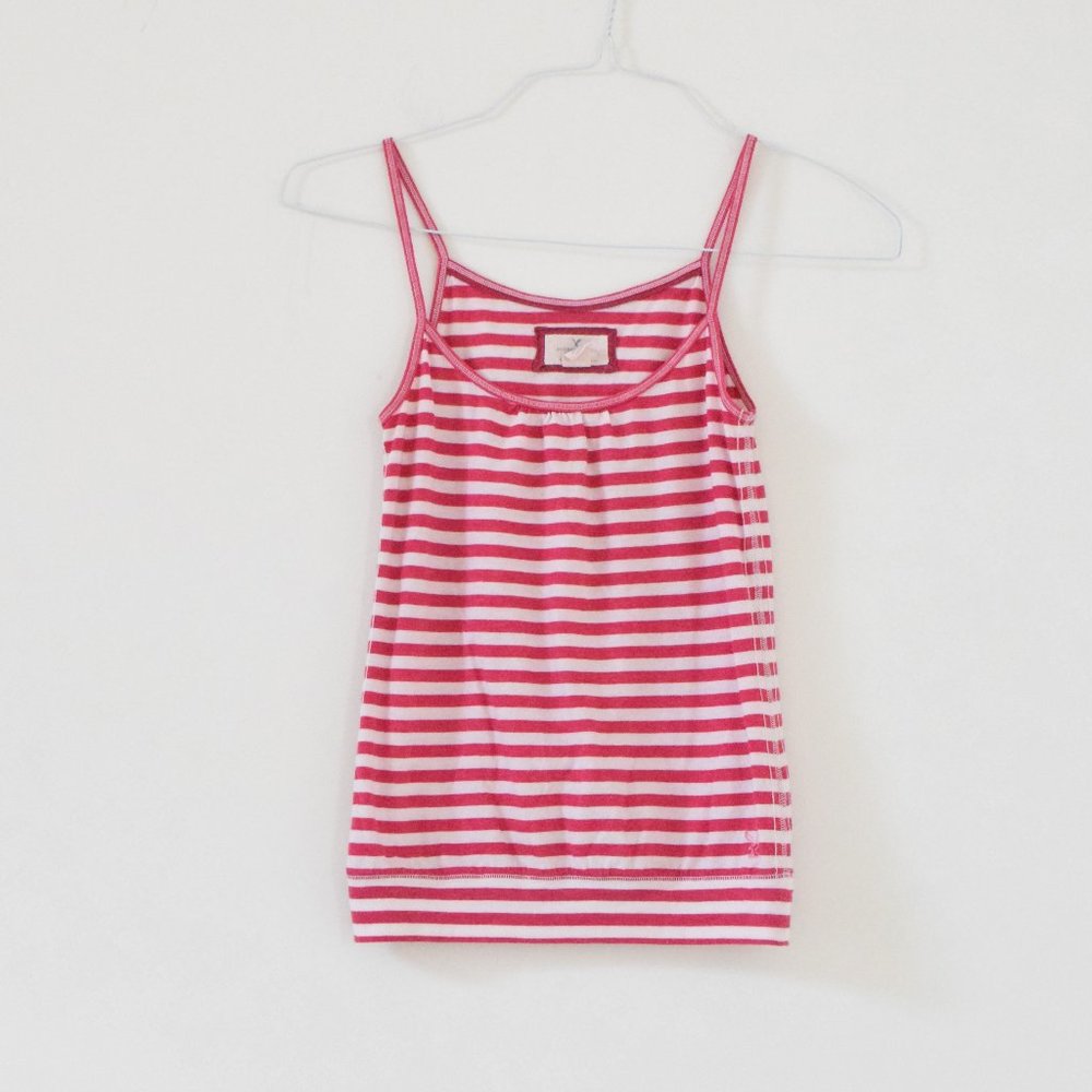 AMERICAN EAGLE Pink & White Stripe Spaghetti Strap Cami Tank Top | Size XS